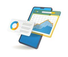 Smartphone application business analysis vector