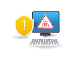 Malware viruses attack personal computers vector