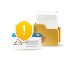 Server computer folder system security warning vector