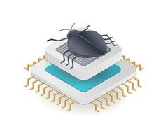 Malware virus attacks the chip vector