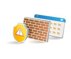 Data wall security warning vector