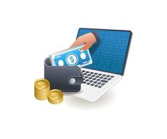 Earn money from computer work vector