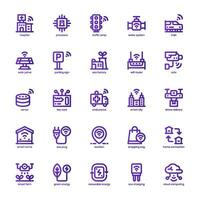 Smart City icon pack for your website, mobile, presentation, and logo design. Smart City icon gradient line design. Vector graphics illustration and editable stroke.