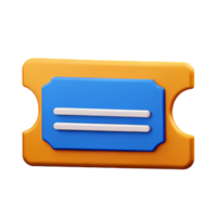 ticket 3d rendering icon illustration png