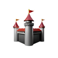 kasteel 3d renderen icoon illustratie png