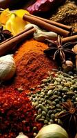 A closeup magazine quality shot of a traditional spices, AI Generated photo