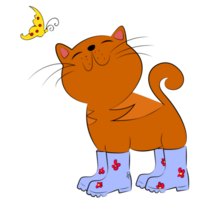 Cat in rubber boots png