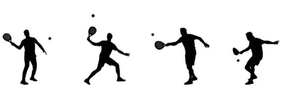 paddle tennis player silhouette vector