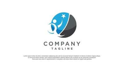 Community logo template for social team group premium vector