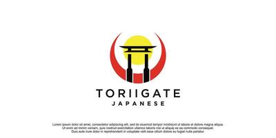 japonés torii puertas logo y símbolo diseño icono vector