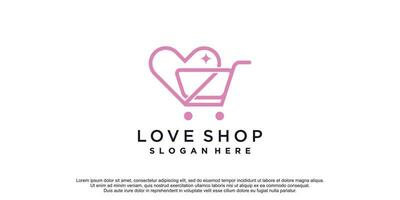 Shop logo design with creative idea concept premium vector