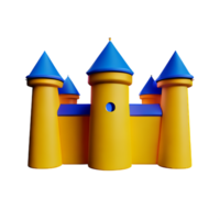 castle 3d rendering icon illustration png