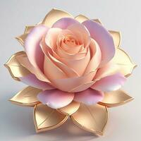 3D flowers made from ceramic with pastel colors and a touch of gold photo