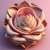 3D flowers made from ceramic with pastel colors and a touch of gold photo