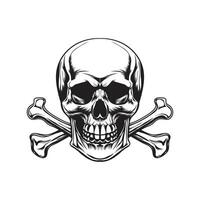 Free vector monochrome vintage skull design