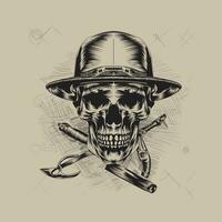 Free vector monochrome vintage skull design