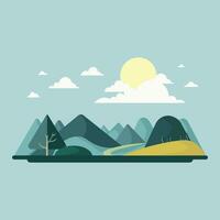 beautiful forest nature landscape vector illustration