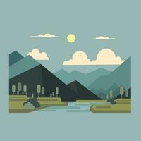 beautiful nature landscape scenery vector illustration