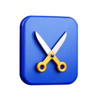 scissors 3d rendering icon illustration png