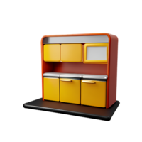 kitchen 3d rendering icon illustration png