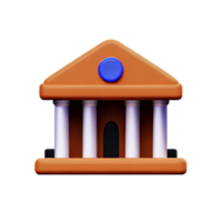 Bank 3d Rendern Symbol Illustration png