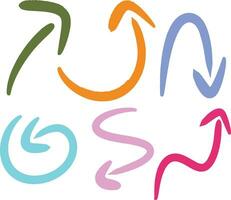 hand drawn arrow line design vector