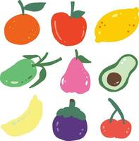 mano dibujado frutas diseño para plantillas vector