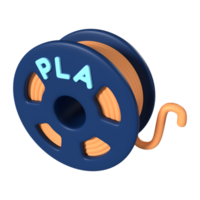 PLA Filament Spool 3D Illustration Icon png