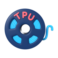 tpu filamento carretel 3d ilustração ícone png