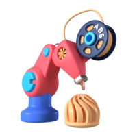 robot ärm 3d skrivare 3d illustration ikon png