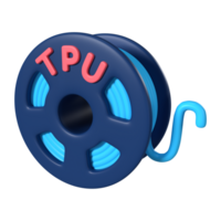 tpu filamento carretel 3d ilustração ícone png