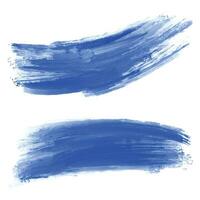 Abstract blue watercolor brush stroke set vector