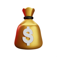 money bag 3d rendering icon illustration png