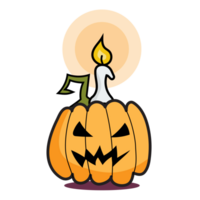 Víspera de Todos los Santos calabaza y vela en garabatear estilo png