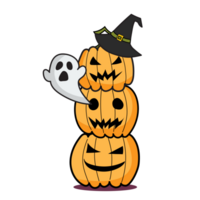 Halloween zucche pila scarabocchio png