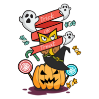 Halloween pumpkin owl and ghost png