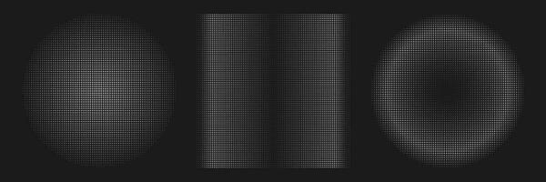 Abstract geometric halftone shapes. White dotted circle and square gradient. vector