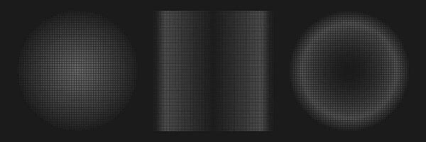 Abstract geometric halftone shapes. White dotted circle and square gradient. vector