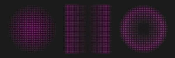 Abstract geometric halftone shapes. Pink dotted circle and square gradient. vector