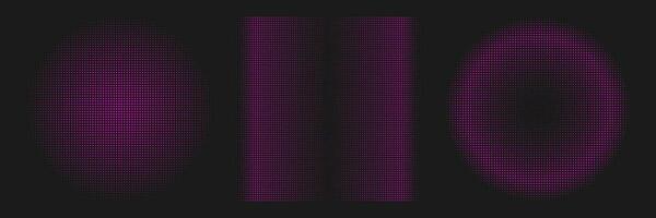 Abstract geometric halftone shapes. Pink dotted circle and square gradient. vector