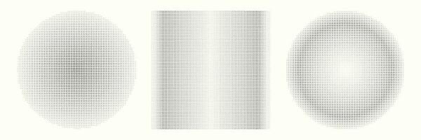 Abstract geometric halftone shapes. Black dotted circle and square gradient. vector