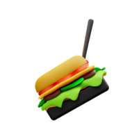 snel voedsel 3d renderen icoon illustratie png