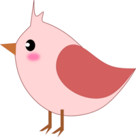 fofa Rosa pássaro desenho animado isolado em transparente fundo. png