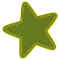 green star with multi colors border stroke. png