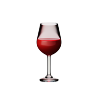 vin glas 3d tolkning ikon illustration png