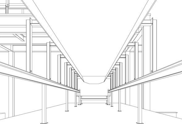 3D illustration of industrial building