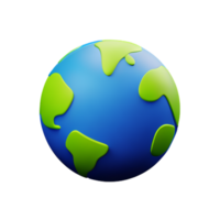 earth 3d icon illustration png