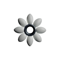 vit blomma 3d tolkning ikon illustration png