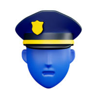 polizia viso 3d interpretazione icona illustrazione png