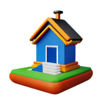 Real estate 3d rendering icon illustration png